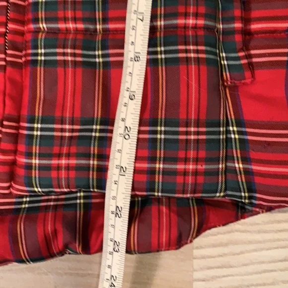 Chaps tartan plaid Christmas holiday vest gold zipper - Picture 6 of 6